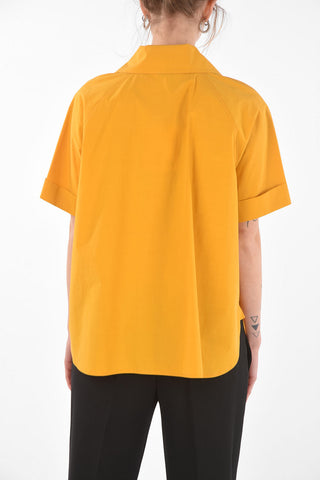 Half Zipped Oversized Shirt with Buttons