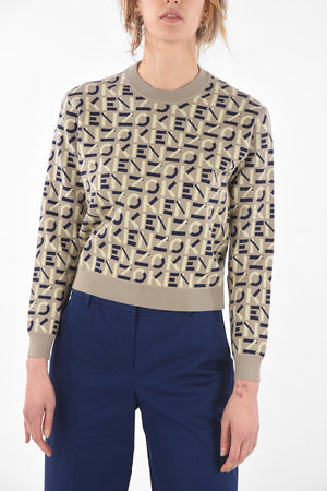 Crew Neck All-Over Monogram Sweater