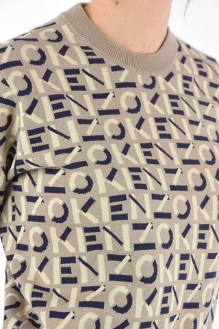 Crew Neck All-Over Monogram Sweater