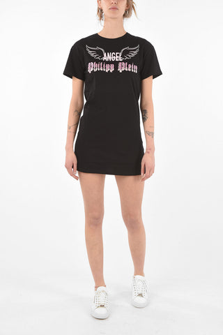 Printed Embroidered ANGEL Mini Tee Dress
