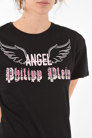 Printed Embroidered ANGEL Mini Tee Dress