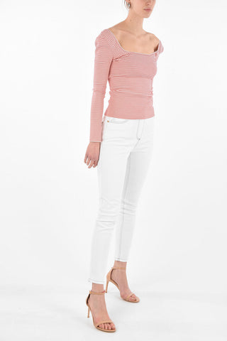 Maglia a Righe Awning con Scollo sulla Schiena