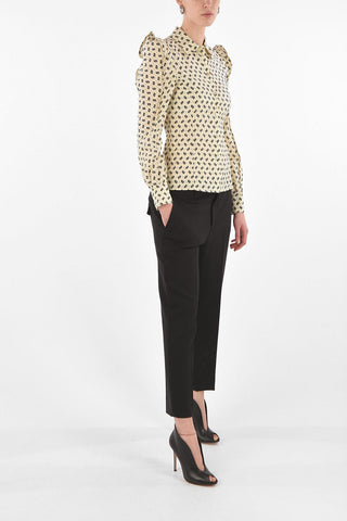 Abstract Patterned JAPANESE SLEEVE Linen Blend Shirt