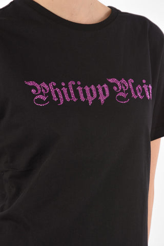 COUTURE EST.1978 Crew Neck Printed Logo T-Shirt with Crystals