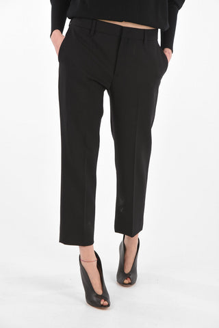 virgin wool straight pants