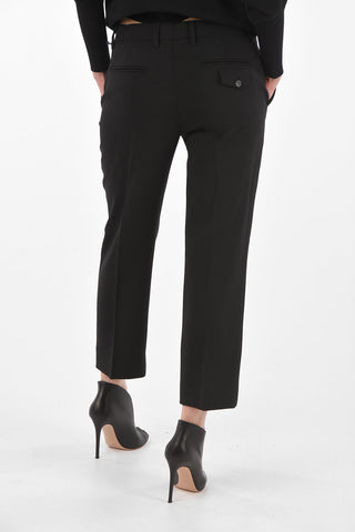 virgin wool straight pants