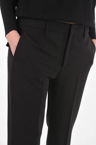 virgin wool straight pants