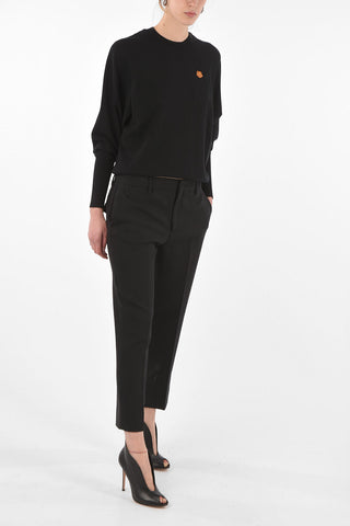 virgin wool straight pants