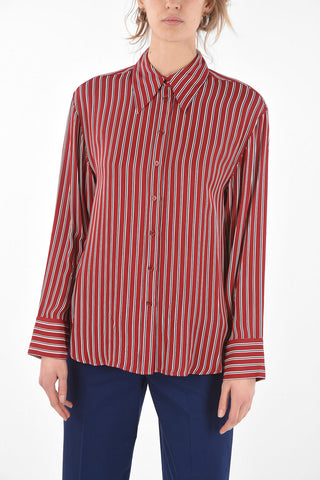 Standard Collar Bayadere Viscose Shirt