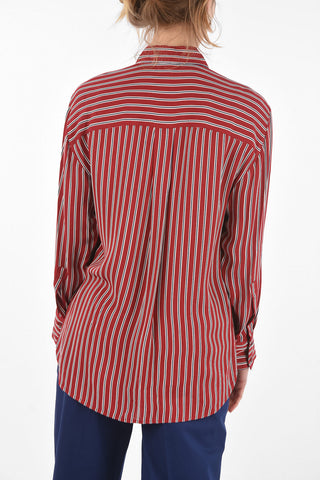 Standard Collar Bayadere Viscose Shirt