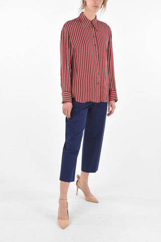 Standard Collar Bayadere Viscose Shirt
