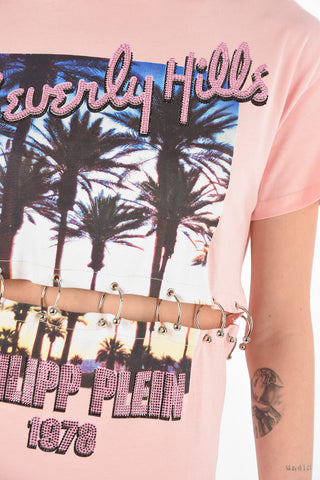 COUTURE Beverly Hills Printed Mini Tee Dress PP1978 with Cut Out Details