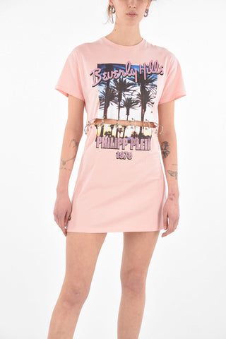 COUTURE Beverly Hills Printed Mini Tee Dress PP1978 with Cut Out Details