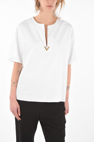 Metal Logo Cotton T-Shirt