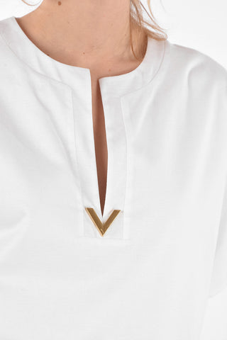 Metal Logo Cotton T-Shirt