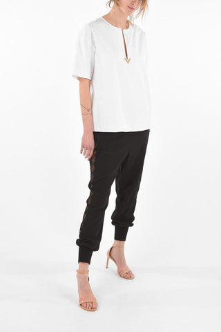 Metal Logo Cotton T-Shirt