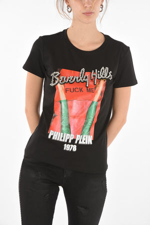 COUTURE EST.1978 Printed BEVERLY HILLS T-Shirt with Crystals