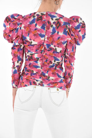 Puffed Sleeve Draped MIRNAO Top
