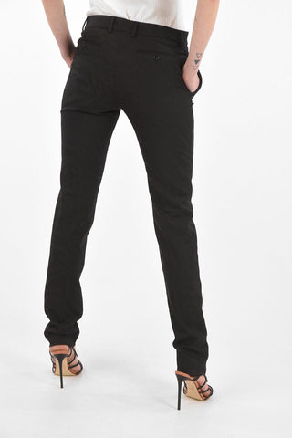 Zebra-patterned virgin wool straight pants