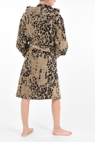 HOME animal patterned sponge bathrobe with hood