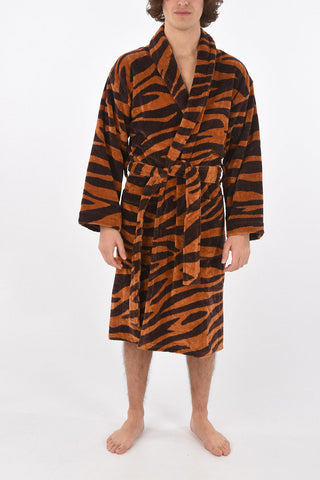 HOME accappatoio in cotone stampa zebra