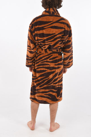 HOME accappatoio in cotone stampa zebra