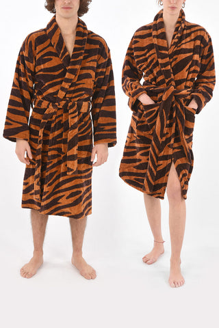 HOME accappatoio in cotone stampa zebra
