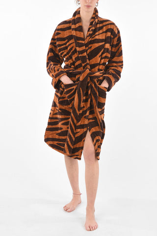HOME accappatoio in cotone stampa zebra