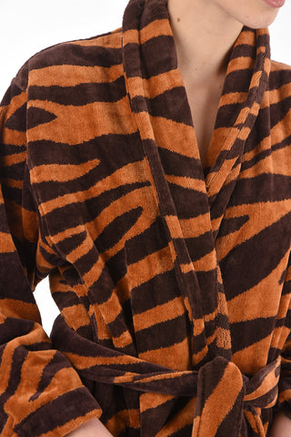 HOME accappatoio in cotone stampa zebra