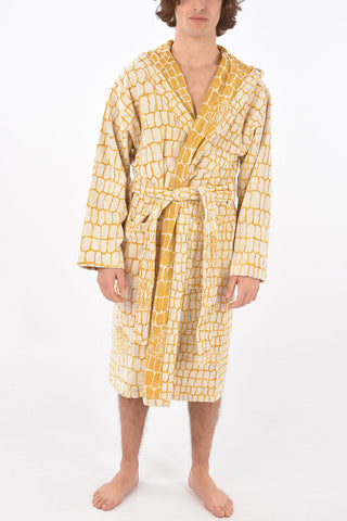 HOME Croco Printed Terry Bathrobe