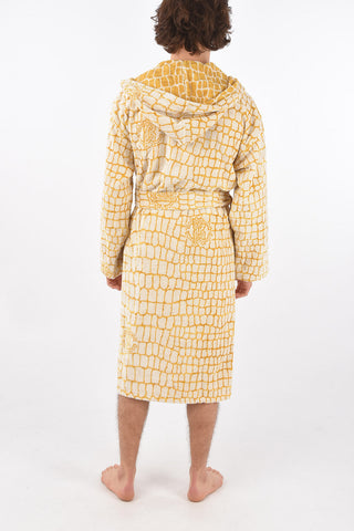 HOME Croco Printed Terry Bathrobe
