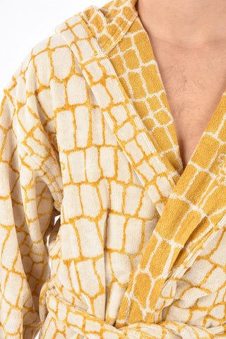 HOME Croco Printed Terry Bathrobe