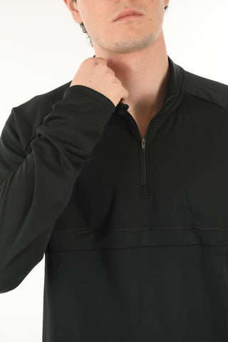 Felpa Mock Neck in Micropile con Logo