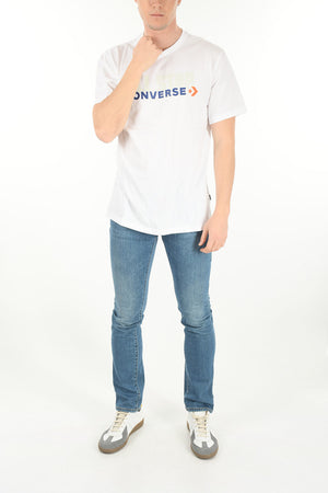 Baumwoll-T-Shirt mit Rundhalsausschnitt und bedrucktem Logo