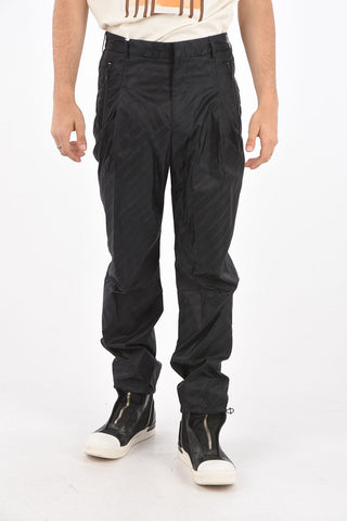 Single-pleated Jacquard Nylon Joggers