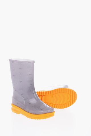 all over logo Wellington boots