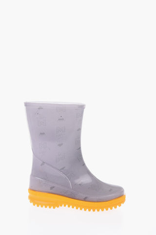 all over logo Wellington boots