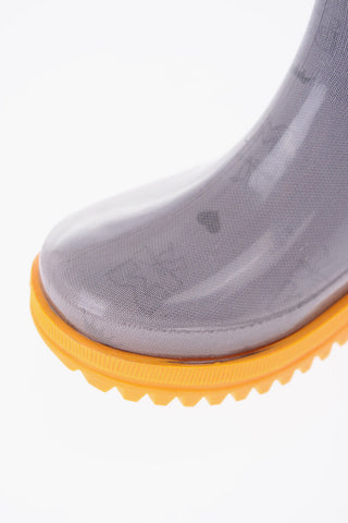 all over logo Wellington boots