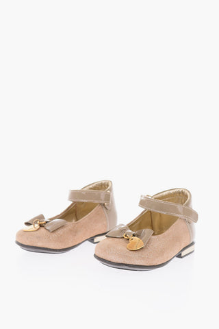 glitter Ballet flats with touch strap closure