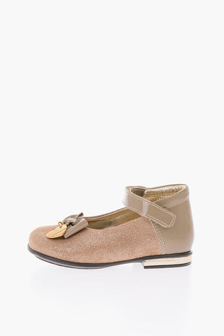 glitter Ballet flats with touch strap closure