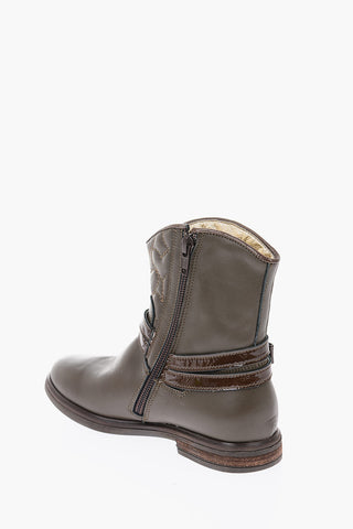 leather LOVE ankle boots with side zip