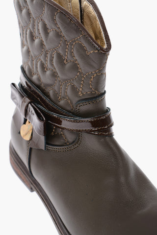 leather LOVE ankle boots with side zip