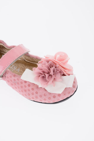 suede leather mary jane ballet flats with touch strap closure
