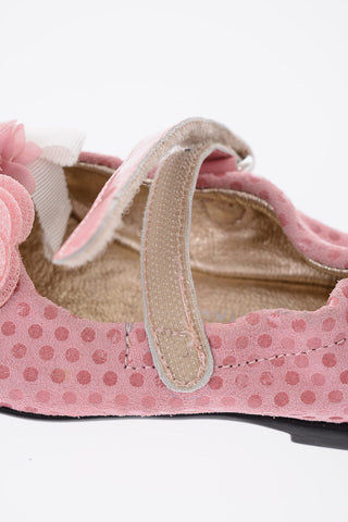 suede leather mary jane ballet flats with touch strap closure