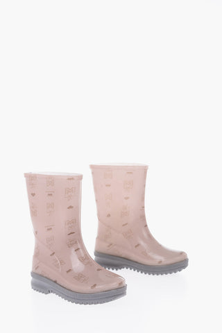 all over logo Wellington boots