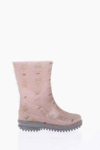 all over logo Wellington boots