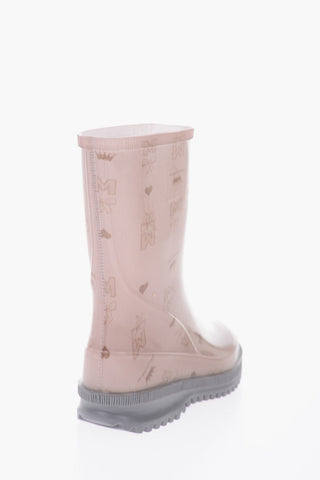 all over logo Wellington boots