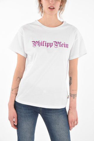 COUTURE EST.1978 t-shirt girocollo con logo strass