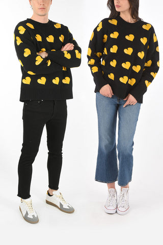 Roundneck Sweater with Hearts Pattern