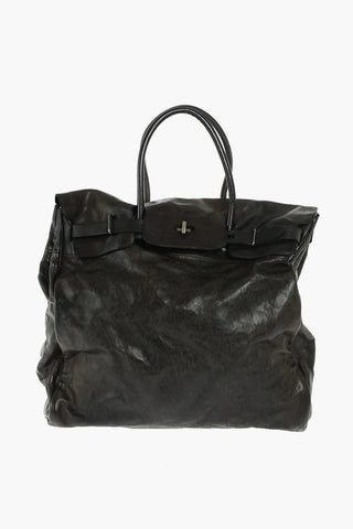 Vintage Effect Leather CHELSEA Maxi Tote Bag
